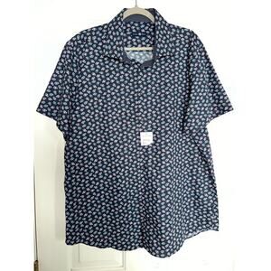 Stone Rose-SSW Navy Skulls/Flowers - size XXL